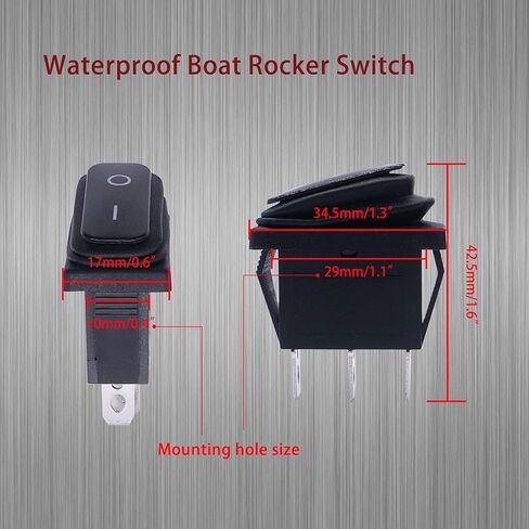 weideer 4Pcs Waterproof Rocker Switch on/off/on 3Pin 3Position SPDT AC 6A 250V 10A 125V Boat Switch KCD3-103-W in Saudi Arabia