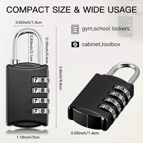 Sadnyy 15 Pcs 4 Digit Combination Locks Combination Padlock Luggage Number Locks Outdoor Waterproof Resettable Padlock for Door Traveling School Gym Locker Suitcases Employee Hasp Storage in Saudi Arabia