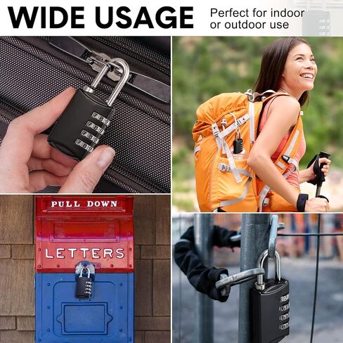 Sadnyy 15 Pcs 4 Digit Combination Locks Combination Padlock Luggage Number Locks Outdoor Waterproof Resettable Padlock for Door Traveling School Gym Locker Suitcases Employee Hasp Storage in Saudi Arabia