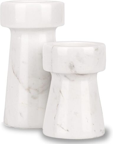 WORHE Candle Holders True Natural Marble Set of 2 Premium Marble Candlestick Holder for Wedding Dinning Party, Candle Stand for Dia. 3/4" Candles Color White (CH6460WT) in Saudi Arabia