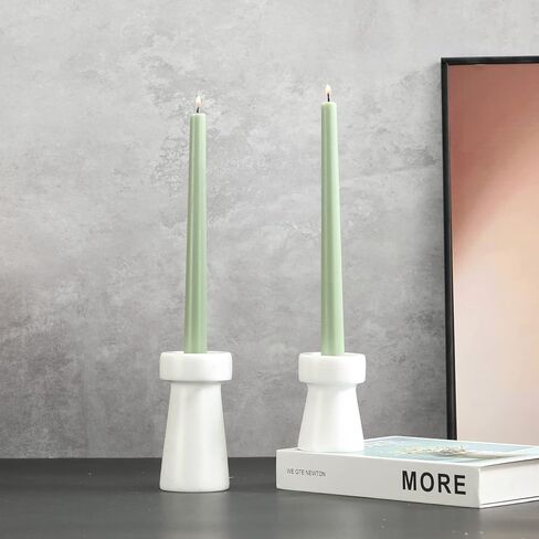 WORHE Candle Holders True Natural Marble Set of 2 Premium Marble Candlestick Holder for Wedding Dinning Party, Candle Stand for Dia. 3/4" Candles Color White (CH6460WT) in Saudi Arabia