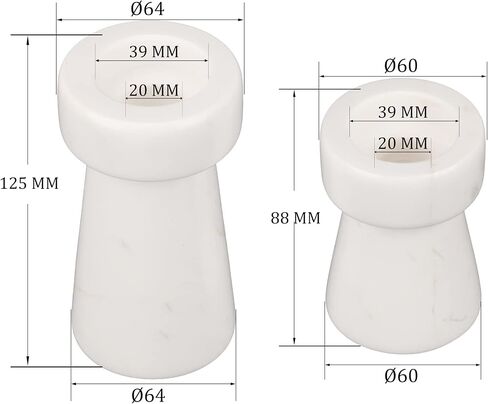 WORHE Candle Holders True Natural Marble Set of 2 Premium Marble Candlestick Holder for Wedding Dinning Party, Candle Stand for Dia. 3/4" Candles Color White (CH6460WT) in Saudi Arabia