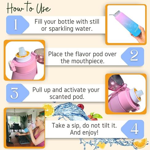 Air Water Bottle 650ml – Water Bottle With 5 Scented Pods, 0% Sugar BPA Free Cup with Bottle & Straw Brushes | Suitable for Outdoor | Sports | Gift Idea (New Black + 5 Pods) in Saudi Arabia