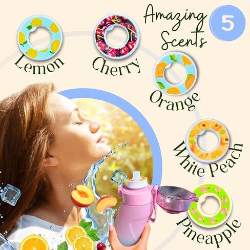 Air Water Bottle 650ml – Water Bottle With 5 Scented Pods, 0% Sugar BPA Free Cup with Bottle & Straw Brushes | Suitable for Outdoor | Sports | Gift Idea (New Black + 5 Pods) in Saudi Arabia