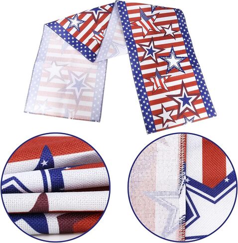 4th of July Table Runner 13 x 72 Inch Memorial Day American Flag Stars Stripes Table Runner for America Freedom Liberty Independence Day Holiday Kitchen Dining Table Decor in Saudi Arabia