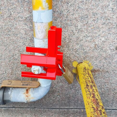 Outdoor Faucet Lock Industrial Faucet Handle Lock Pipe Valve Locking Device Ball Valve Locking, Adjustable Ball Valve Locking Device, Small, Fits 1/2"-2-1/2" Outer Pipe Diameter, in Kuwait