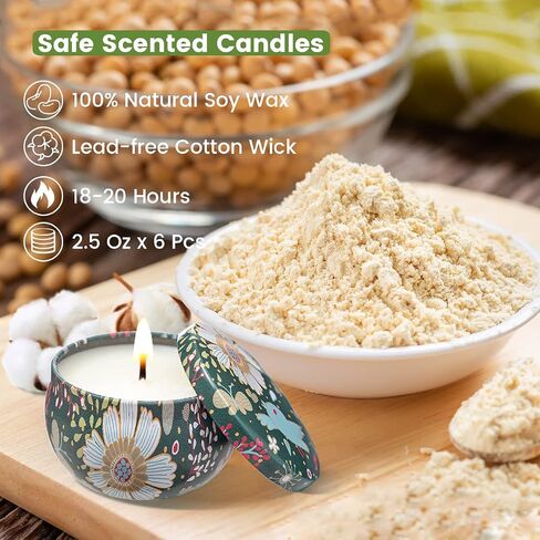 مجموعة من 6 شموع عطرية معطرة للمنزل، مجموعة هدايا شموع معطرة للنساء والرجال والأم والأب، شموع شمع الصويا الطبيعية مع العطر، وتخفيف التوتر، هدية لعيد الميلاد، وعيد الأم، وعيد الأب in Saudi Arabia