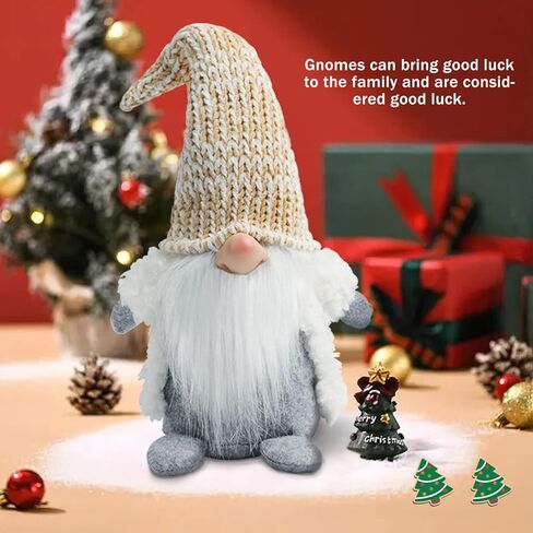 1PCS Christmas Gnomes Plush Decorations, Handmade Rudolph Faceless Doll for Christmas Ornaments, Home Table Dwarf Elf Plush Gnomes Decor, Christmas Witches Hat Gnomes in Kuwait