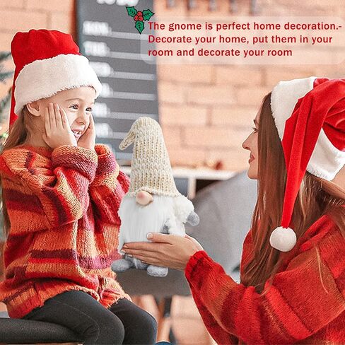 1PCS Christmas Gnomes Plush Decorations, Handmade Rudolph Faceless Doll for Christmas Ornaments, Home Table Dwarf Elf Plush Gnomes Decor, Christmas Witches Hat Gnomes in Kuwait