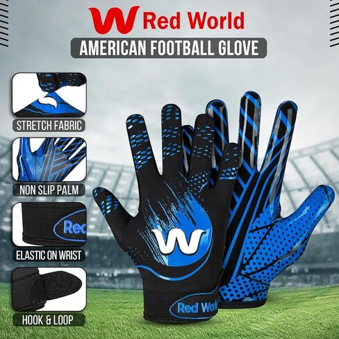 Football Gloves for Youth and Adult, Sticky Receiver Gloves for Boys and Men, Enhanced Performance for Youth and Adult Football Game. in Saudi Arabia