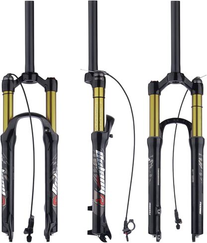 BOLANY 26/27.5/29 بوصة شوكة تعليق هوائية للدراجة 120 مم ارتداد السفر ضبط 1/8 أنبوب مستقيم/مدبب دليل/قفل عن بعد شوكة دراجة QR 9 مم شوكة أمامية MTB in Kuwait
