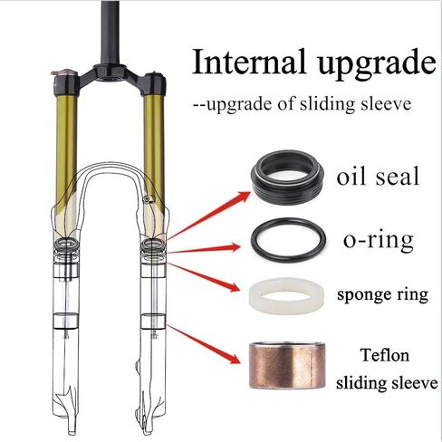 BOLANY 26/27.5/29 بوصة شوكة تعليق هوائية للدراجة 120 مم ارتداد السفر ضبط 1/8 أنبوب مستقيم/مدبب دليل/قفل عن بعد شوكة دراجة QR 9 مم شوكة أمامية MTB in Kuwait