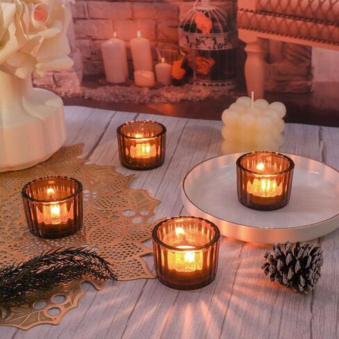 12pcs Clear Votive Candle Holders, Glass Candle Holders Bulk for Table Centerpiece, Tealight Candle Holders for Wedding, Birthday, Party, Home, Dinner Decor in Saudi Arabia