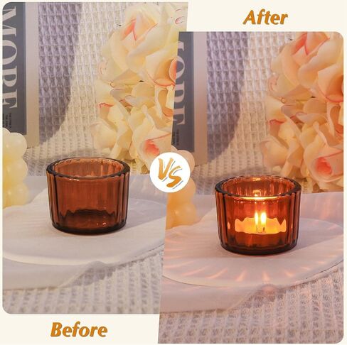 12pcs Clear Votive Candle Holders, Glass Candle Holders Bulk for Table Centerpiece, Tealight Candle Holders for Wedding, Birthday, Party, Home, Dinner Decor in Saudi Arabia