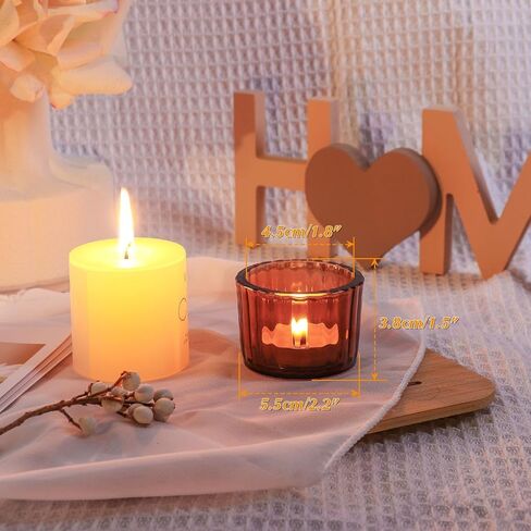 12pcs Clear Votive Candle Holders, Glass Candle Holders Bulk for Table Centerpiece, Tealight Candle Holders for Wedding, Birthday, Party, Home, Dinner Decor in Saudi Arabia