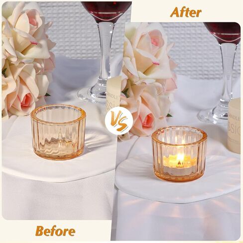 12pcs Clear Votive Candle Holders, Glass Candle Holders Bulk for Table Centerpiece, Tealight Candle Holders for Wedding, Birthday, Party, Home, Dinner Decor in Saudi Arabia