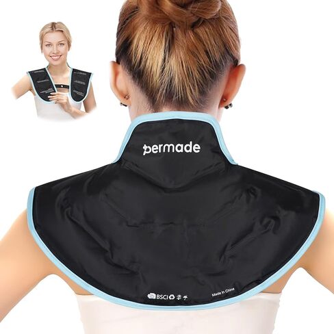 Ice Pack for Neck and Shoulders, Neck Ice Pack Wrap Around Neck Tight Soft, Rotator Cuff Pain Relief Reusable Large Gel Cold Therapy Pack, Cold Compress for Neck Pain Shoulder Surgery in Kuwait