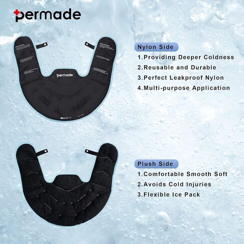 Ice Pack for Neck and Shoulders, Neck Ice Pack Wrap Around Neck Tight Soft, Rotator Cuff Pain Relief Reusable Large Gel Cold Therapy Pack, Cold Compress for Neck Pain Shoulder Surgery in Kuwait