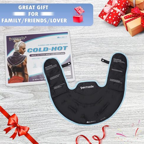 Ice Pack for Neck and Shoulders, Neck Ice Pack Wrap Around Neck Tight Soft, Rotator Cuff Pain Relief Reusable Large Gel Cold Therapy Pack, Cold Compress for Neck Pain Shoulder Surgery in Kuwait