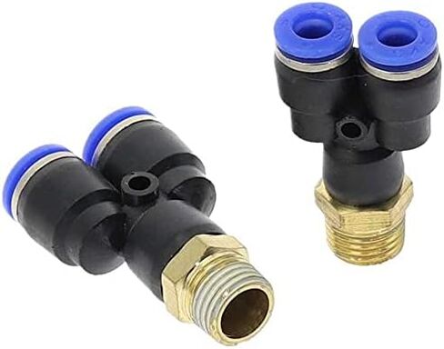 2X هوائي Y الفاصل 1/4 "NPT إلى 3/8" خرطوم OD Air Push Quick Connect Fitting in Saudi Arabia