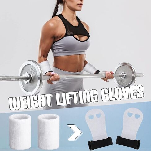 Woanger 4 Pcs Gymnastics Grips Kids Gymnastic Hand Grips Boys Athletic White Bar Grips Girls Youth Wrist Bands for Gymnastics Sports Accessories for Weightlifting Exercise in Saudi Arabia