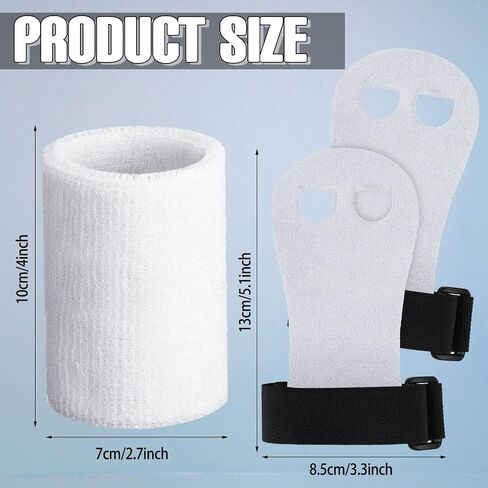 Woanger 4 Pcs Gymnastics Grips Kids Gymnastic Hand Grips Boys Athletic White Bar Grips Girls Youth Wrist Bands for Gymnastics Sports Accessories for Weightlifting Exercise in Saudi Arabia