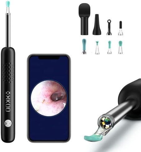 Ear Wax Removal Kit, Ear Cleaner with 1080P FHD Otoscope & 6 LED Lights, Wireless Ear Camera with 8pcs Accessories for Multifunctions in Saudi Arabia