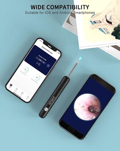 Ear Wax Removal Kit, Ear Cleaner with 1080P FHD Otoscope & 6 LED Lights, Wireless Ear Camera with 8pcs Accessories for Multifunctions in Saudi Arabia