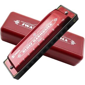 Blues Harmonica Mouthorgan 10 Holes Armonica Diatonic Harp Key of C Mouth Organ Metal Woodwind Music Instrument Gift