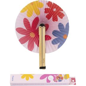 – Floral folding fan. Paper foldable Fan. Multicolour pai pai Fan. Wedding fan for guests. Gift for parties or ceremonies. 1 Pack.