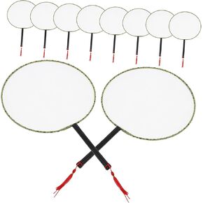 10-Pack DIY Oriental Round Fans - Chinese Hand Fan Craft Kit White Silk Cloth for Artistic Painting Ideal for Home Decor Wedding Vintage Theme Children's Art Project Handheld