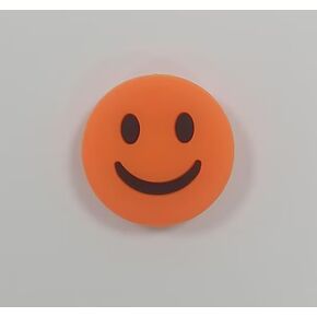 Orange Smile Emoji Tennis Racket Vibration Dampener Soft Silicon Racket Dampener Cartoon Shape Tennis Racquet Shock Absorbers Tennis Racket for Racquetball