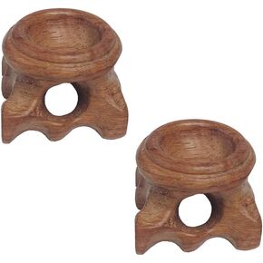 2 Pcs Wood Base Display Stand Wooden Crystal Meditation Ball Stands for Crystal Ball Sphere Globe Stone Home Office Decoration（Random color）