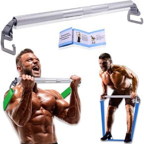 J Bryant Fitness Resistance Band Exercise Bar Large Hook Heavy Duty Bar