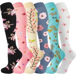 bropite Compression Socks for Women & Men Circulation-6 Pairs 20-30mmhg Support Running Nurse Travel Compression Socks