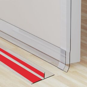Weather Stripping Door Seal,2024 Upgraded Door Draft Stopper for Door Under Bottom with Double-sided Strong Adhesive Design,Door Seal Strip for Glass Shower Door & Windows 2" x 20 ft,white