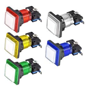 uxcell Game Push Button 34x34 Square 12V LED Illuminated Push Button Switch with Micro switch for Arcade Video 5 colors 5pcs