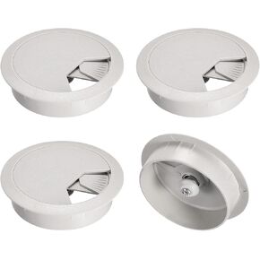 uxcell 4Pcs Cable Hole Cover 2.1 Inch/53 mm ABS Desk Cable Wire Cord Grommet Hole Cover for Office PC Desk Cable Cord Organizer, White