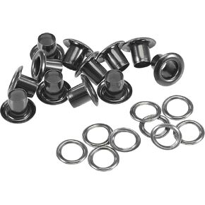 uxcell Grommets Eyelets with Washers Kit, 10 x 5 x 7mm Alloy Grommet for DIY or Craft Projects Black 200 Set