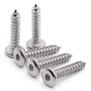 Glvaner (50 pcs) M6 x 25mm Round Socket Head Self Tapping Screws 304 Stainless Steel 18-8 Type A Point Sheet Metal Screws Wood Screws Furniture Screws