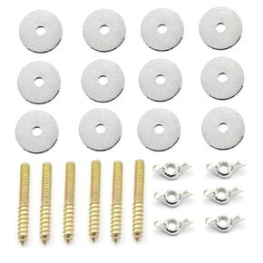 6pcs M6 Hanger Bolts Double Headed Screws with Wing Nuts and Flat Washers Fixed Screws for Hamster Springboard Station Board Bird Cage Pole