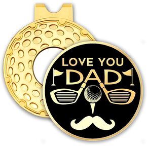 Black Gold Golf Ball Marker with Hat Clip, Funny Golf Accessories for Men Dad Grandpa Golf Fan Golfer