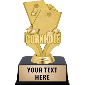 Crown Awards Cornhole Trophies, 6" Cornhole Tournament Trophy with Custom Engraving Prime