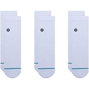 Stance Icon Quarter Socks [3 Pack] (Small, White)
