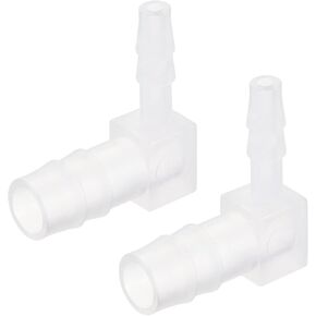 MECCANIXITY Barb Hose Fitting, 7mm to 9mm Barbed Dia. Plastic Elbow Coupler Reducer Quick Connector Adapter, Pack of 5