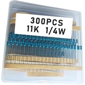 11k 1/4W, 11k 1/4W, 11k ohm, 11k 1/4W, 11kresistor, 11k ohm resistor, 11k ohm Metal resistor, 11k Metal Film resistors 1/4w(0.25w) 1% tolerance 0.01 MF Metal Film Fixed Resistor 300 pcs