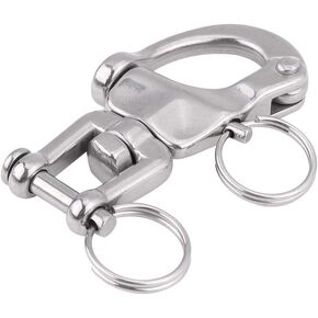 Keenso 316 Stainless Steel Jaw Swivel Snap Shackle Stylish Metal Clasps for Sailboat Spinnaker Halyard