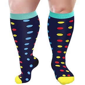 1 Pack Plus Size Compression Socks for Women and Men, 20-30mmhg Extra Large Stockings for Circulation Support
