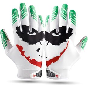 Repsters Jester Youth Football Gloves - Tacky Grip Skin Tight Adult Football Gloves - Pro Elite Super Sticky Receiver Football Gloves - Youth Sizes