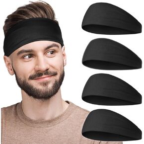 Sports Headband for Men,Mens Sweatband Headband for Running, Cycling, Yoga, Basketball,Stretchy Moisture Wicking Hairband